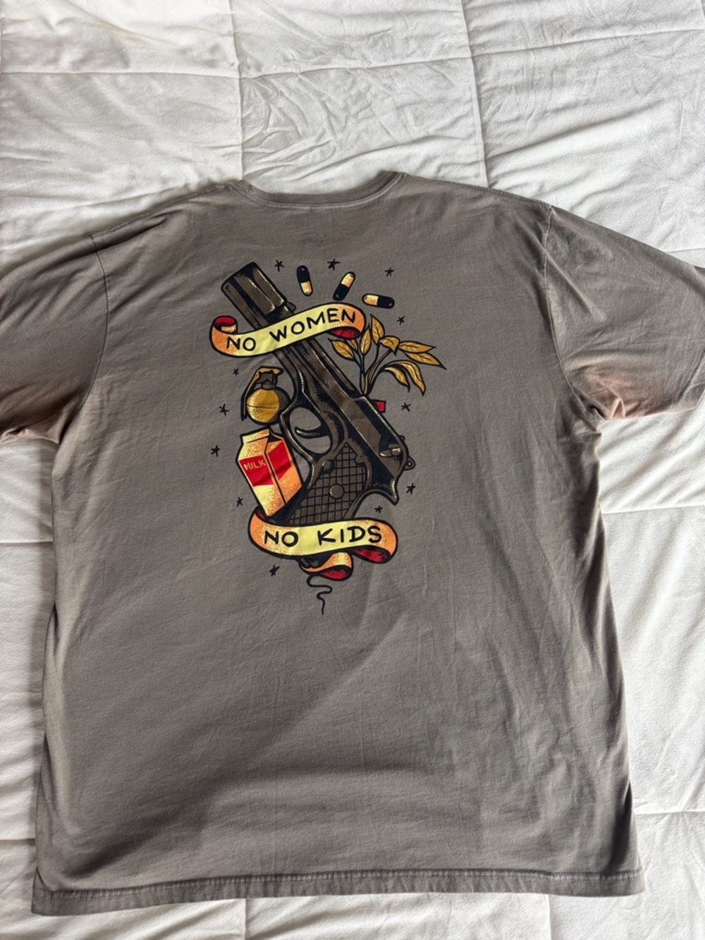 No Women No Kids Graphic Tee - Gray